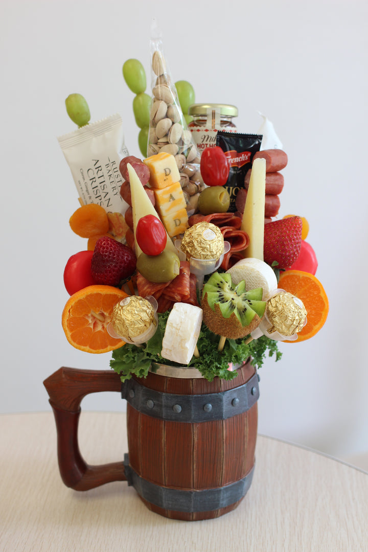 Beer Mug Charcuterie Arrangement